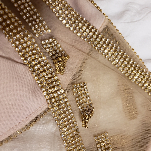 PARTY GOLD LONG DRESS WITH RHINESTONE SIZE 2XL - Picture 12 of 16